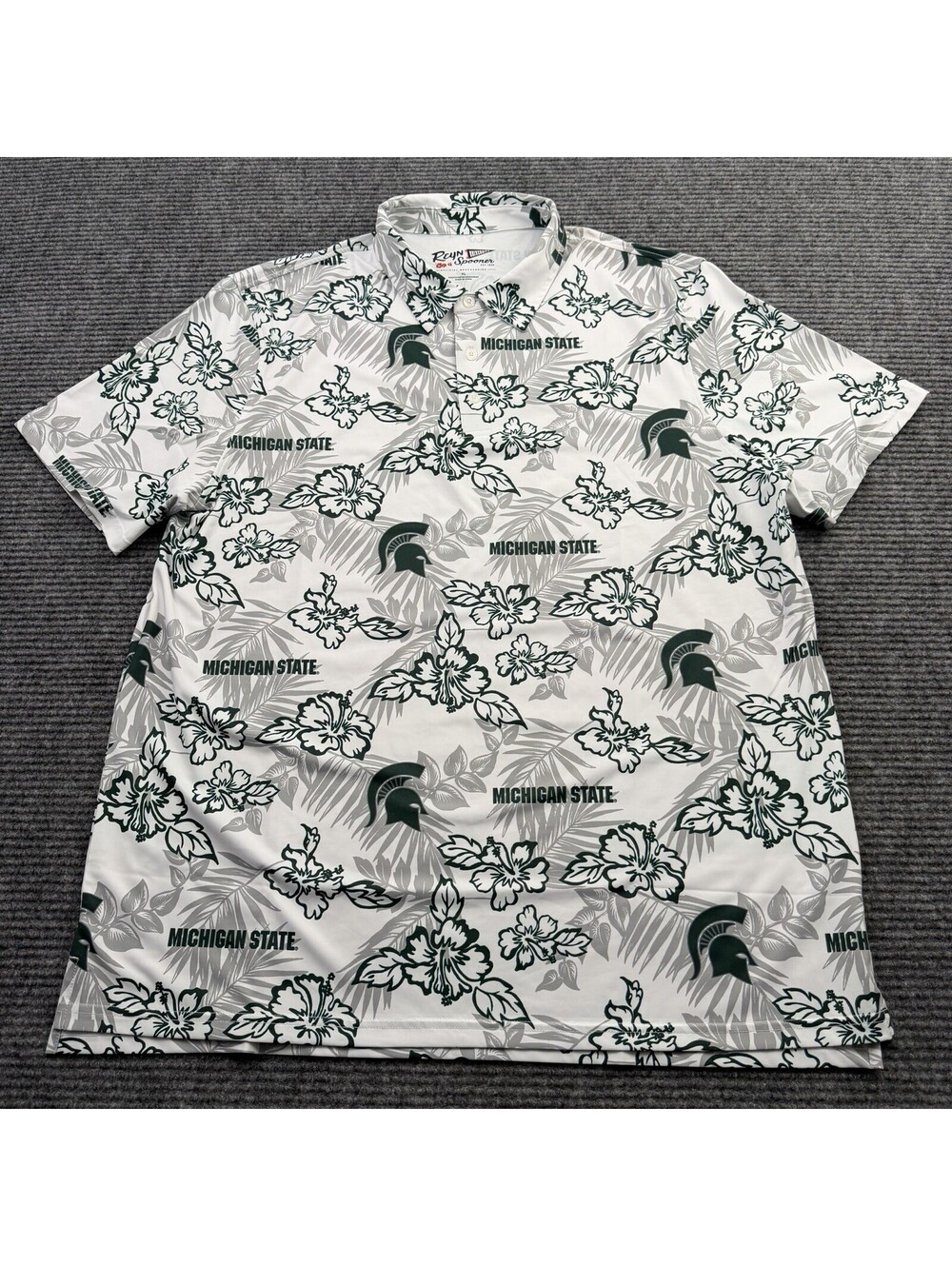Reyn Spooner Michigan State Hawaiian Performance Polo Men’s Size XL Short Sleeve - Picture 2 of 5